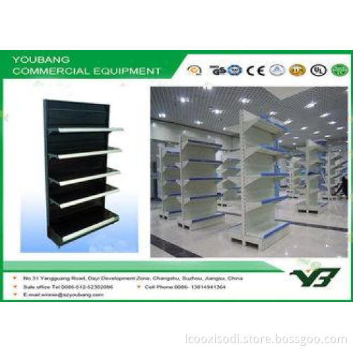 Black Pegboard Panel Supermarket Display Shelving , retail